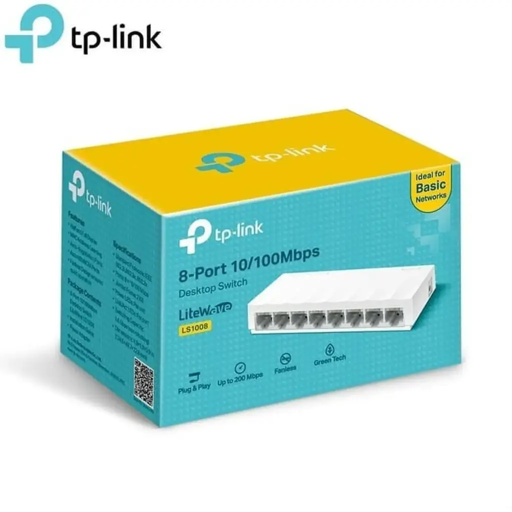 Switch Hub TP-Link LS1008 TPLink 8 Port 10/100Mbps Desktop 