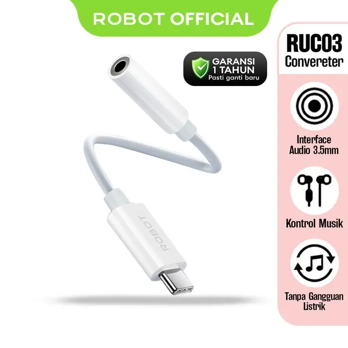Data Cable Robot RUC03 Converter to Audio Type C to Audio Jack 3,5mm