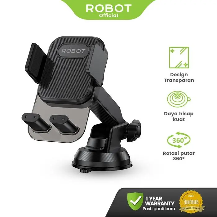 ROBOT RT-CH18S Car Holder Transparant Design Suction Cup