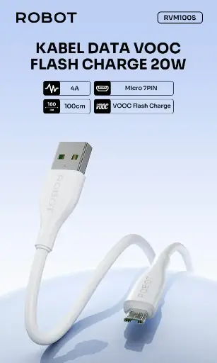 [10046819] Data Cable Robot RVM100S USB-A to Micro Fast Charging 4A