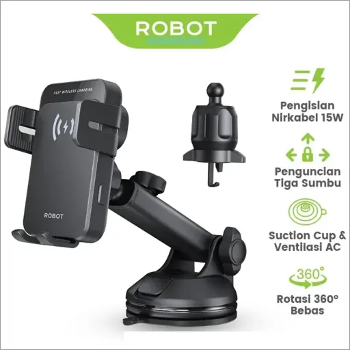 ROBOT CHW01 Car Holder Wireless Charging with Section Cup Air Vent Hook 