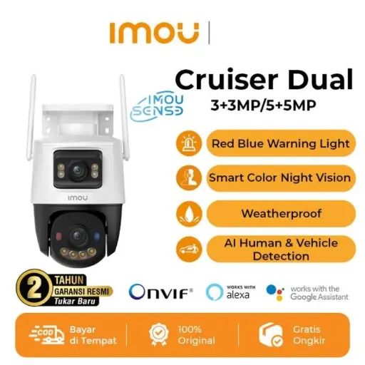 IMOU Cruiser Dual 10MP Dual Kamera Smart CCTV Outdoor Wi-Fi 6 AI Human & Vehicle Detection Full Color Night Vision